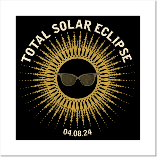 Vintage Total Solar Eclipse 2024 Posters and Art